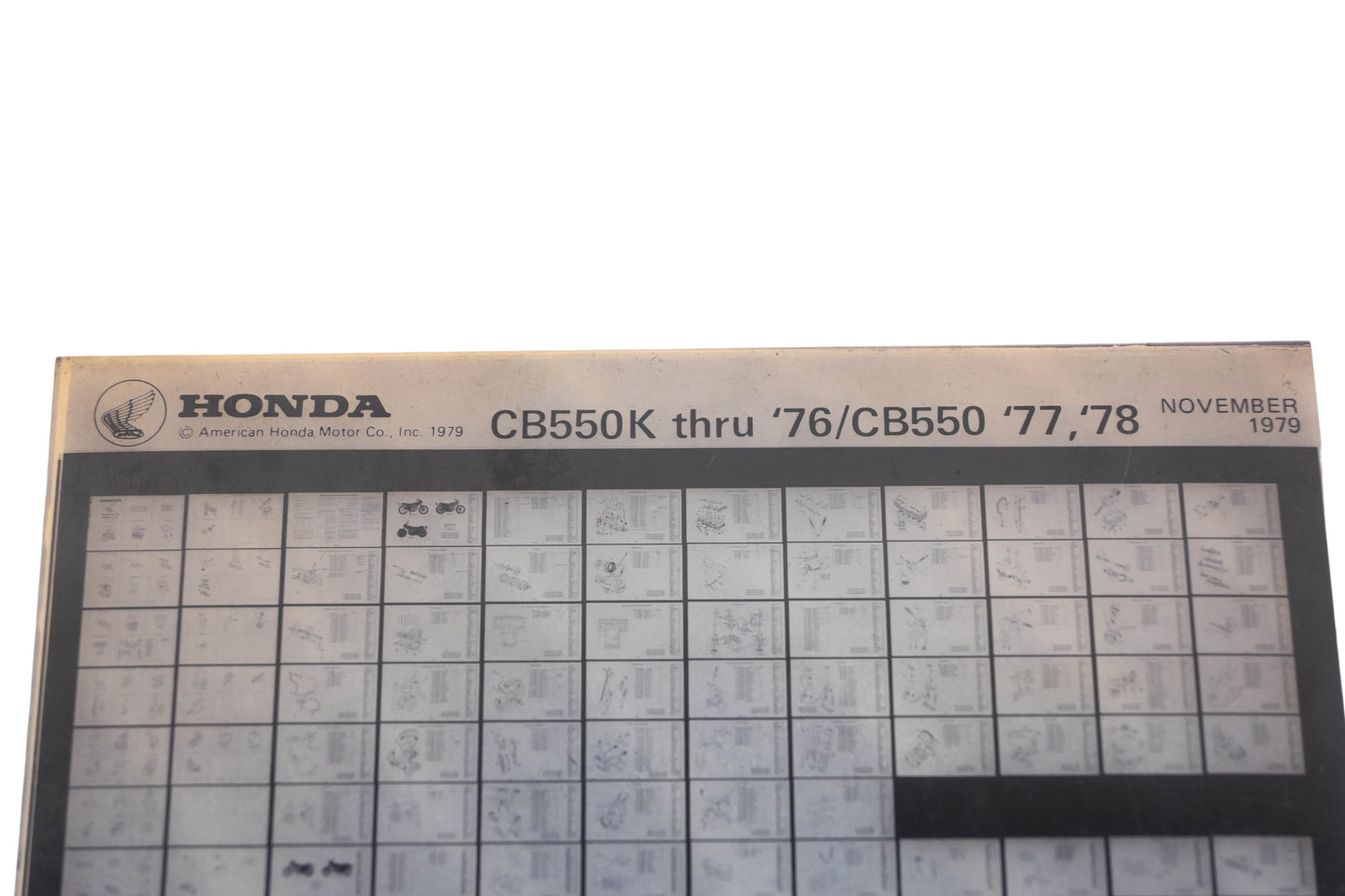 New OEM Honda WE050-189 1976 CB550K 1977-78 CB550 Parts List Microfiche Rev:11/1979 NOS