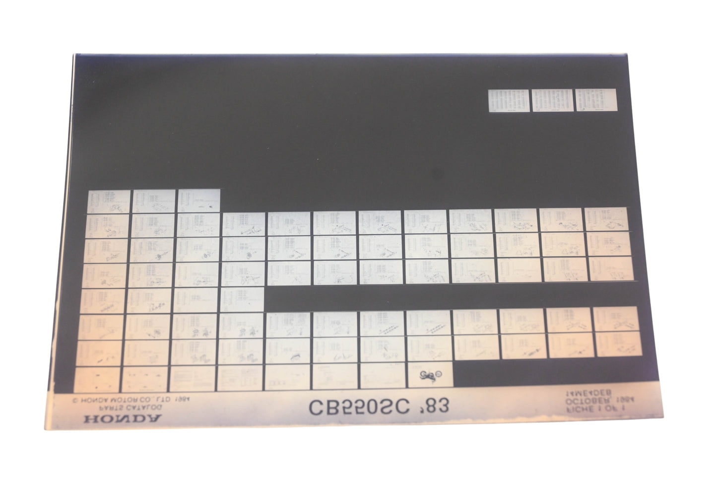 New OEM Honda 14ME4DEB 1983 CB550SC Parts List Microfiche Rev:10/1984 NOS