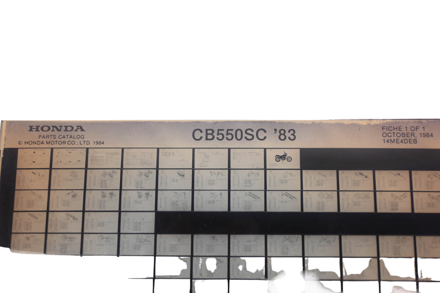 New OEM Honda 14ME4DEB 1983 CB550SC Parts List Microfiche Rev:10/1984 NOS