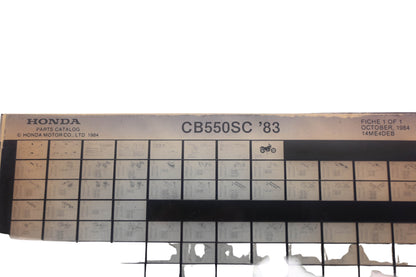 New OEM Honda 14ME4DEB 1983 CB550SC Parts List Microfiche Rev:10/1984 NOS