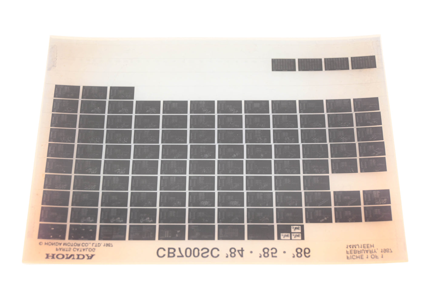 New OEM Honda 14MJ1EEH 1984-86 CB700SC Parts List Microfiche Rev:2/1987 NOS