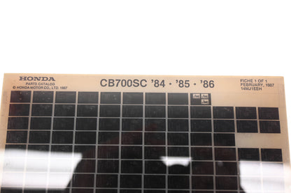 New OEM Honda 14MJ1EEH 1984-86 CB700SC Parts List Microfiche Rev:2/1987 NOS