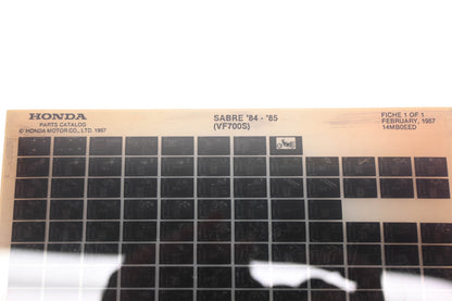 New OEM Honda 14MB0EED 1984-85 Sabre VF700S Parts List Microfiche Rev:2/1987 NOS