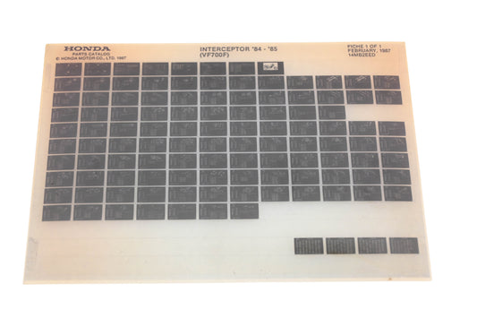 New OEM Honda 14MB2EED 1984-85 Interceptor VF700F Parts List Microfiche Rev:2/1987 NOS