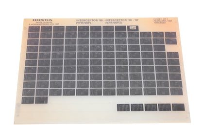 New OEM Honda 14MK8GED 1986 Interceptor VFR700F 1986-87 VFR700F2 Parts List Microfiche Rev:2/1987 NOS