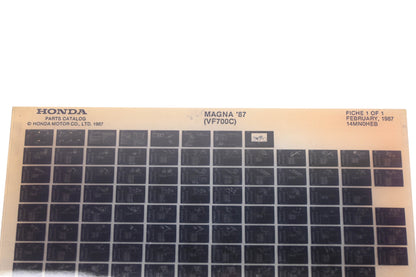 New OEM Honda 14MN0HEB 1987 Magna VF700C Parts List Microfiche Rev:2/1987 NOS