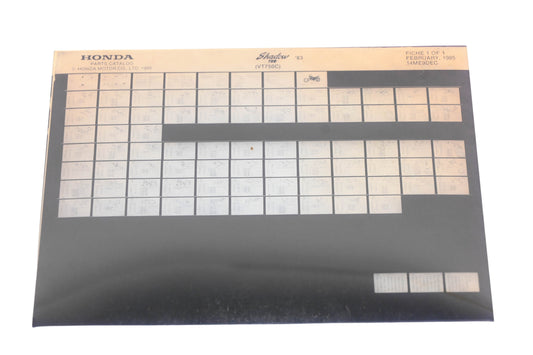 New OEM Honda 14ME9DEC 1983 Shadow VT750C Parts List Microfiche Rev:2/1985 NOS