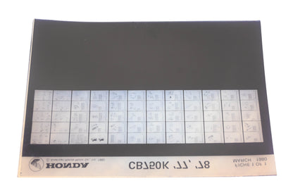New OEM Honda WE050-204 1977-78 CB750K Parts List Microfiche Rev:3/1980 NOS