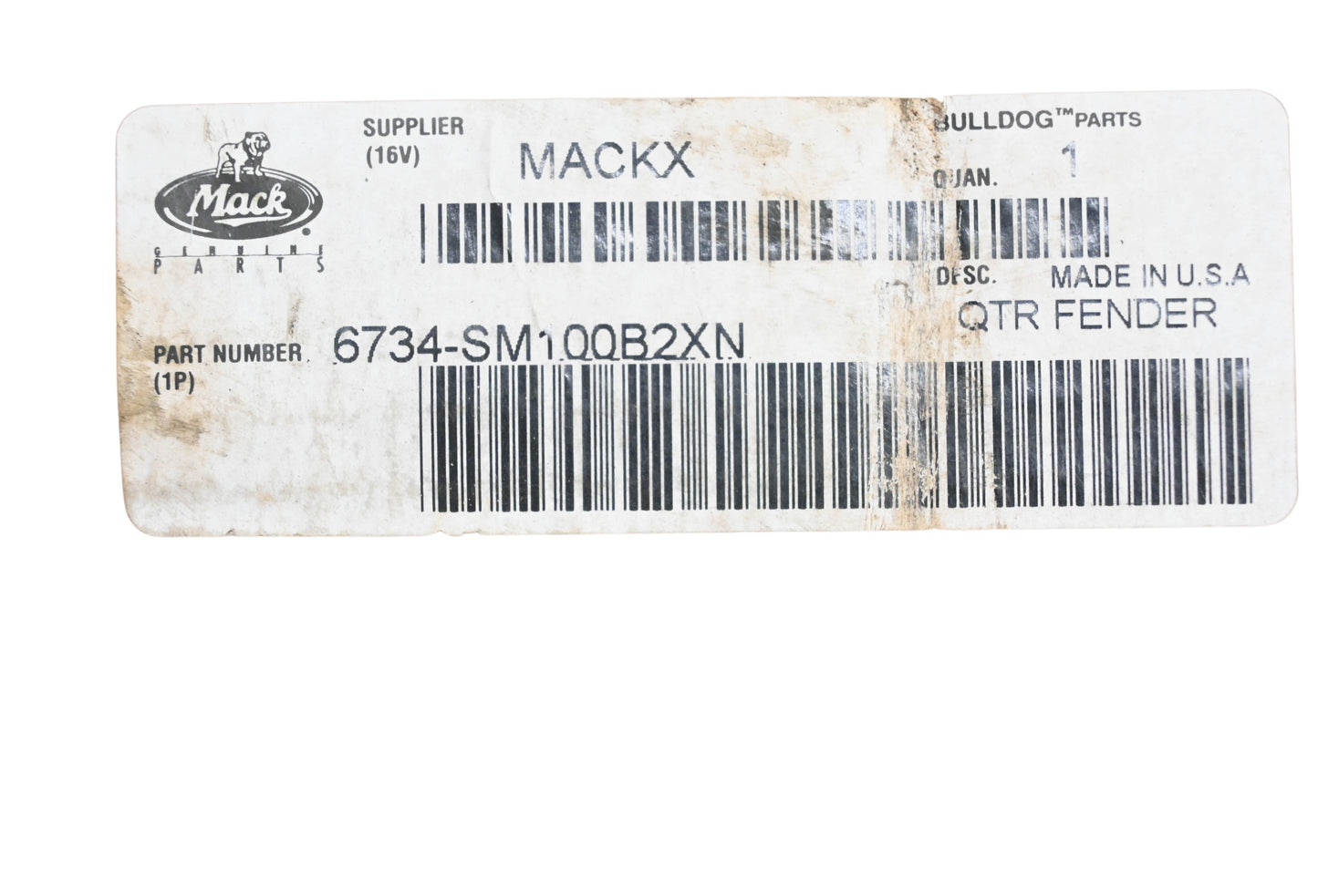 Mack 6734-SM100B2XN Quarter Panel Fender Kit NOS