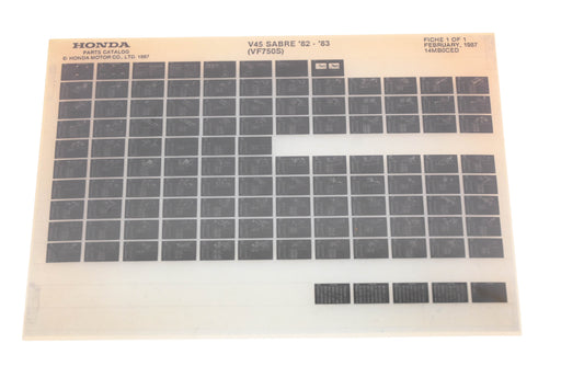 New OEM Honda 14MB0CED 1982-83 V45 Sabre VF750S Parts List Microfiche Rev:2/1987 NOS