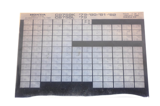 New OEM Honda 14425ZED 1979-82 CB750K 1979 CB750L Parts List Microfiche Rev:1/1984 NOS