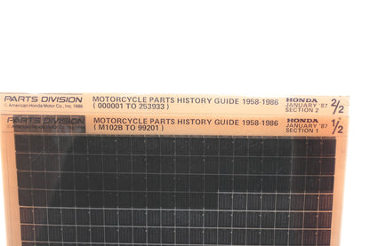 New OEM Honda XM005-143 1958-86 Motorcycle Parts History Guide Microfiches Rev:1/1987 NOS