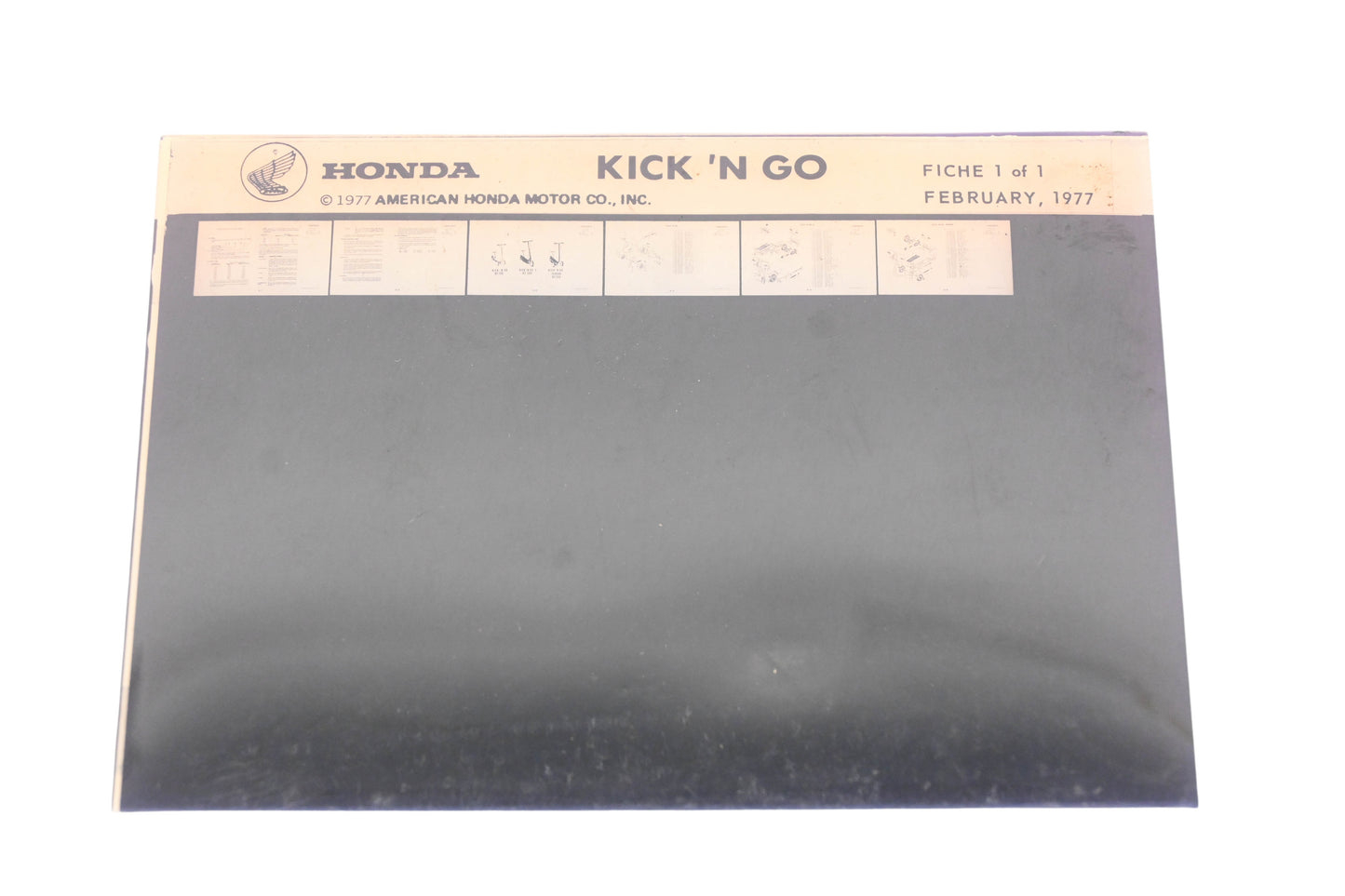 New OEM Honda XM005-144 Kick 'N Go Parts List Microfiche Rev:2/1977 NOS