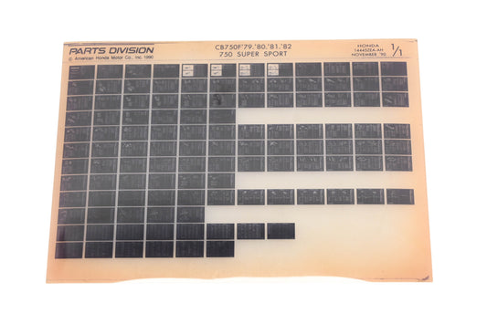 New OEM Honda 14445ZEA-AH 1979-82 CB750F Super sport Parts List Microfiche Rev:11/1990 NOS