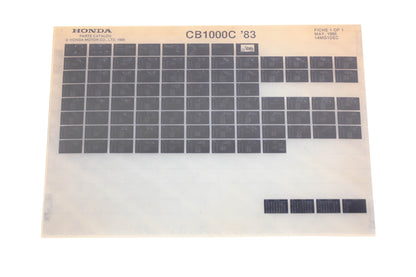 New OEM Honda 14MG1DEC 1983 CB1000C Parts List Microfiche Rev:5/1986 NOS
