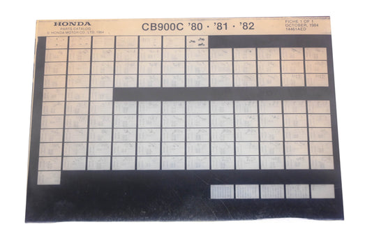 New OEM Honda 14461AED 1980-82 CB900C Parts List Microfiche Rev:10/1984 NOS