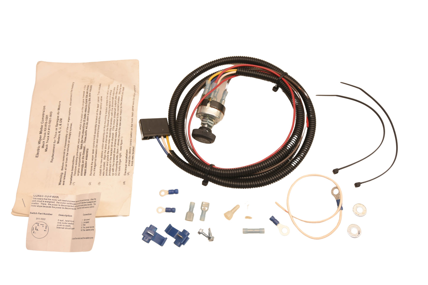 Mack 10-1001, 10-1001-W/D Electric Wiper Motor Conversion Kit NOS