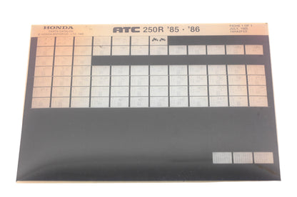 OEM Honda 14HA2FEE 1985-86 ATC250R Parts List Microfiche Rev:7/1985