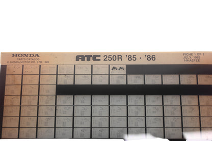 OEM Honda 14HA2FEE 1985-86 ATC250R Parts List Microfiche Rev:7/1985