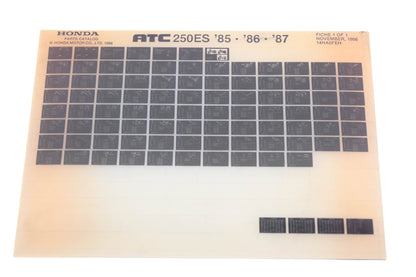 OEM Honda 14HA0FEH 1985-87 ATC250ES Part List Microfiche Rev:11/1986