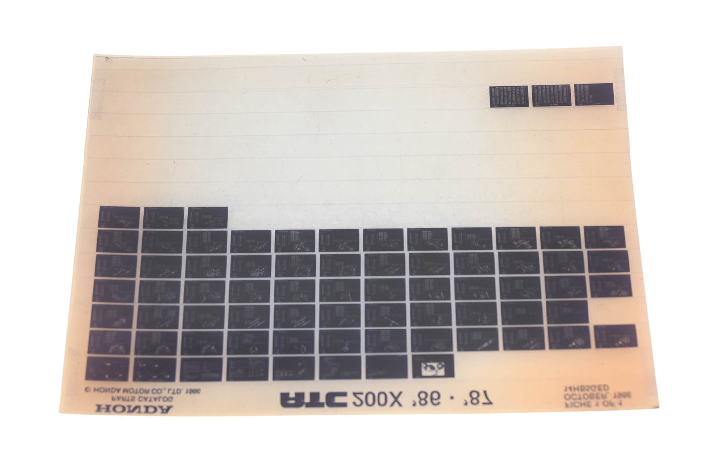 OEM Honda 14HB5GED 1986-87 ATC200X Parts List Microfiche Rev:10/1986