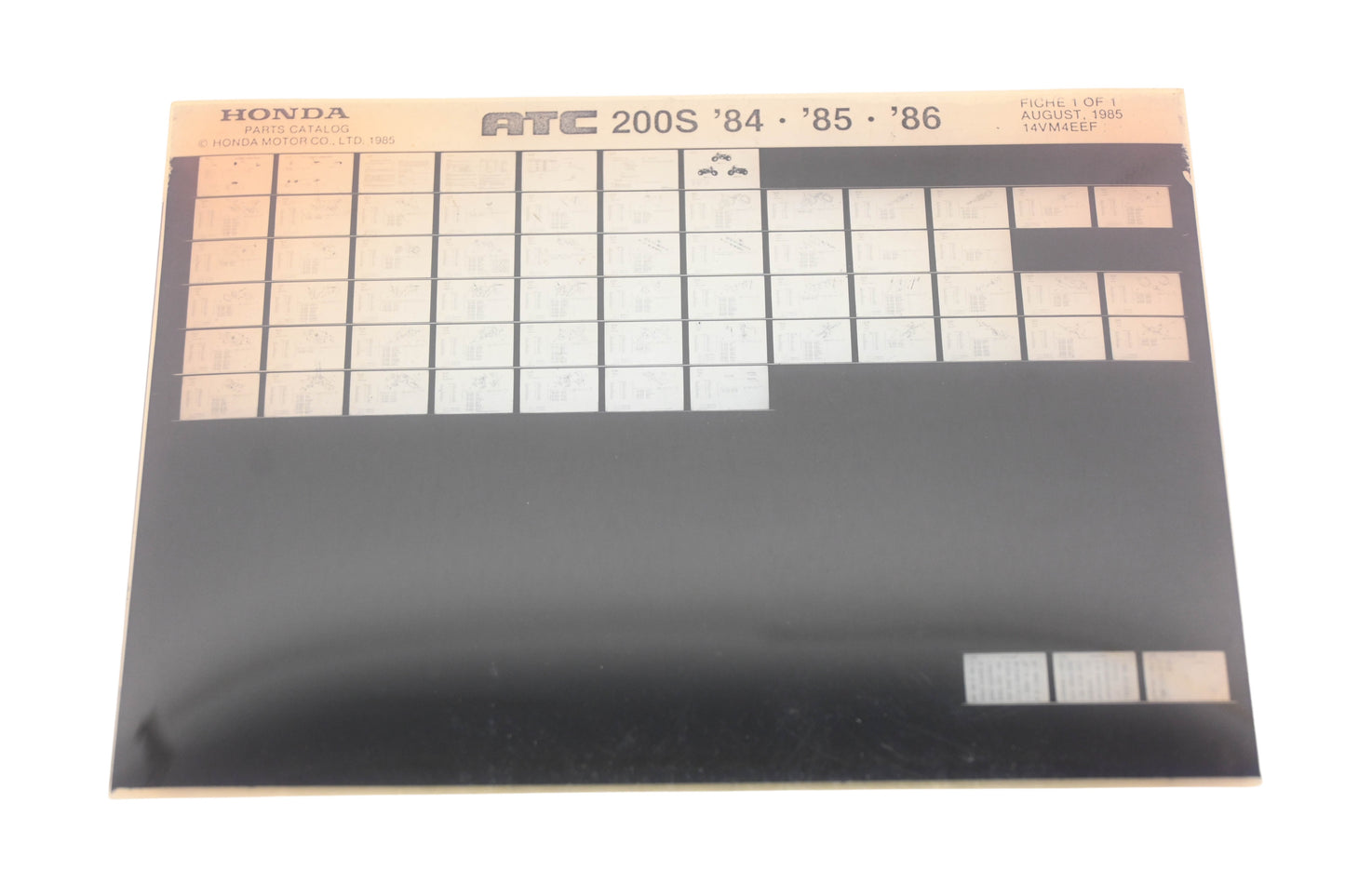 OEM Honda 14VM4EEF 1984-86 ATC200S Parts List Microfiche Rev:8/1985