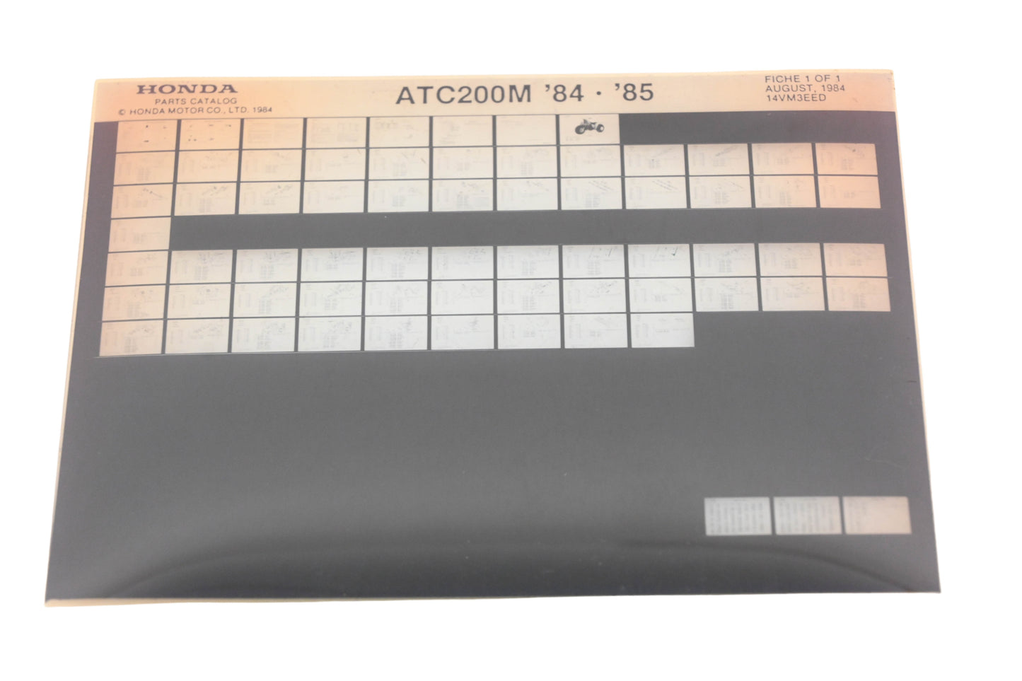 OEM Honda 14VM3EED 1984-85 ATC200M Parts List Microfiche Rev:8/1984