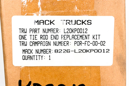 TRW L20KP0012, 8226-L20KP0012 Tie Rod End NOS