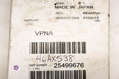 Koyo 25499676, 46AX538, 6912 Mack Bearing NOS