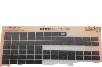 OEM Honda 14969EED 1984ATC200ES parts List Microfiche Rev:5/1985