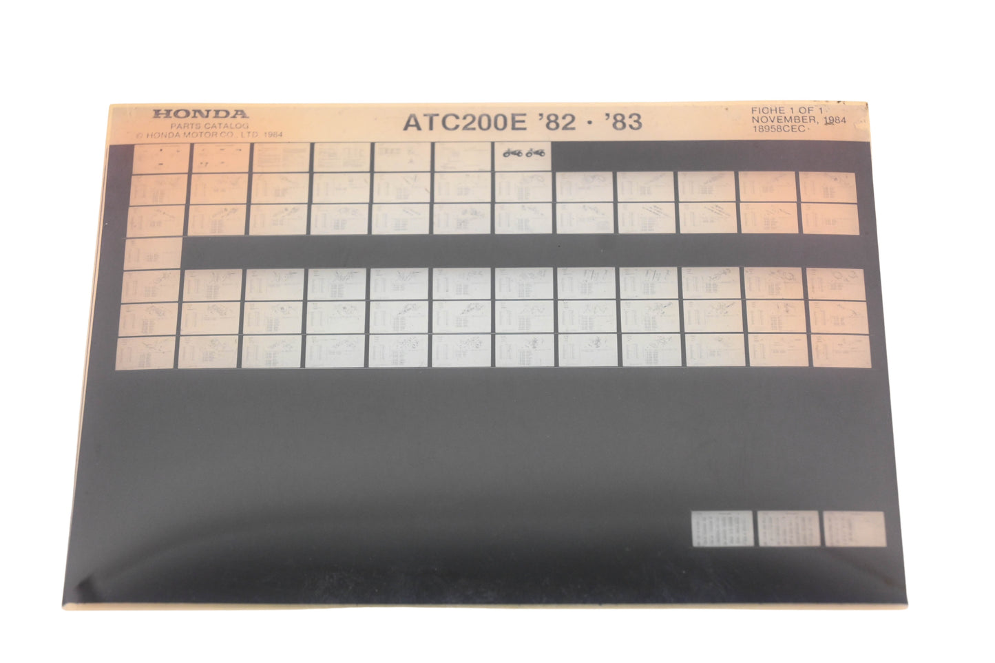 OEM Honda 18958CEC 1982-83 ATC200E Parts List Microfiche Rev:11/1984
