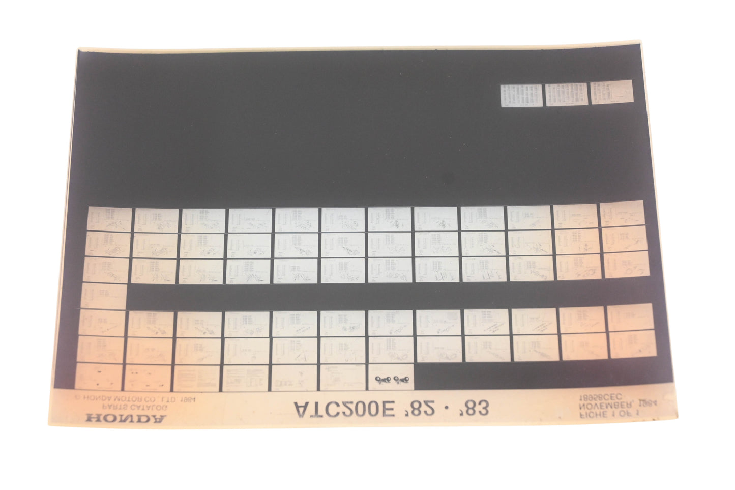 OEM Honda 18958CEC 1982-83 ATC200E Parts List Microfiche Rev:11/1984