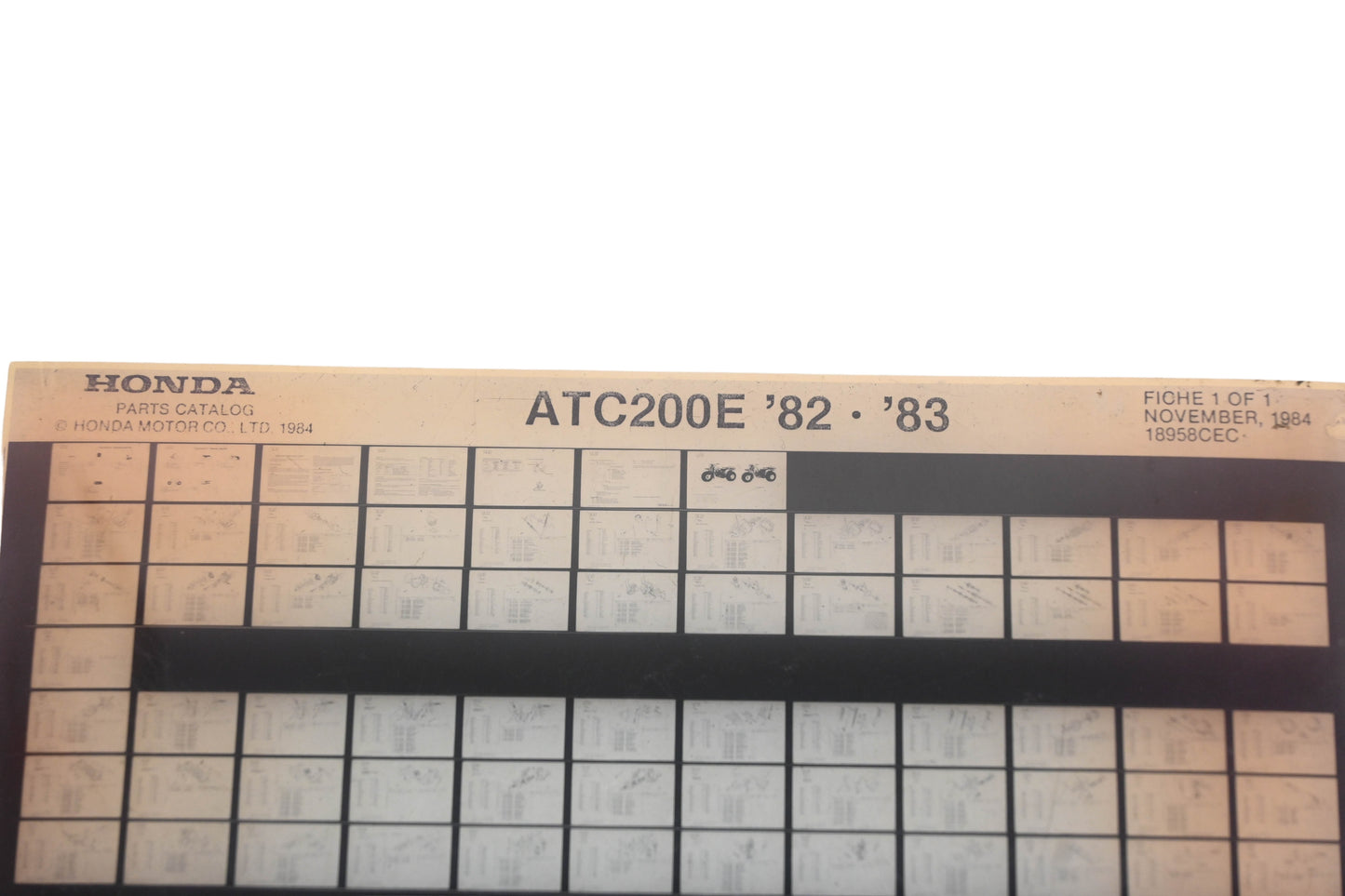 OEM Honda 18958CEC 1982-83 ATC200E Parts List Microfiche Rev:11/1984