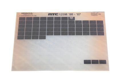 OEM Honda 14HB6GED 1986-87 ATC125M Parts List Microfiche Rev:10/1986