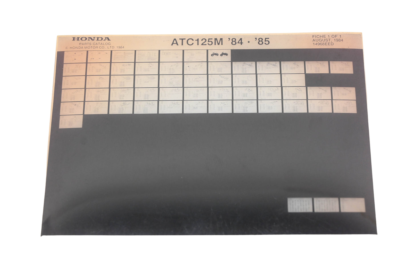 OEM Honda 14968EED 1984-85 ATC125M Parts List Microfiche Rev:8/1984