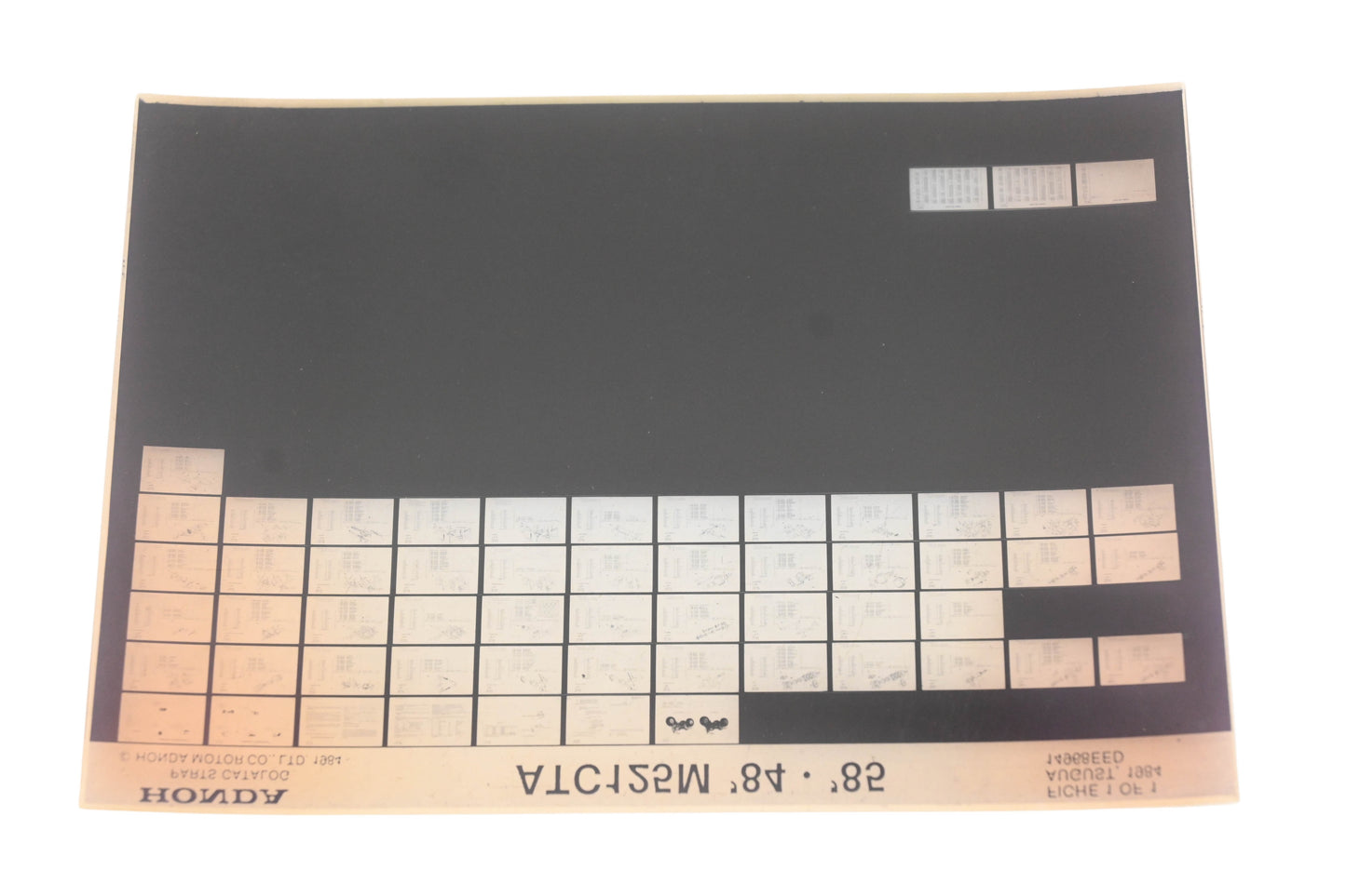 OEM Honda 14968EED 1984-85 ATC125M Parts List Microfiche Rev:8/1984