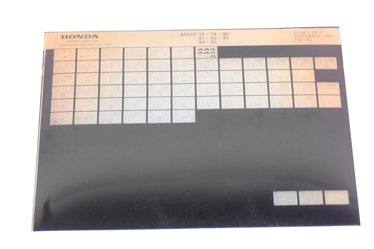 OEM Honda 149573G 1978-85 ATC70 Parts List Microfiche Rev:9/1984