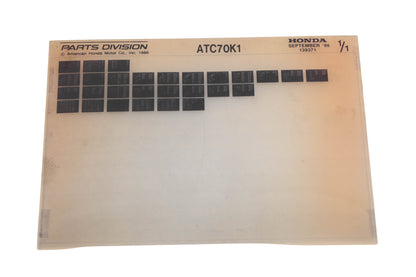 OEM Honda 139371 ATC70K1 Parts List Microfiche Rev:9/1986