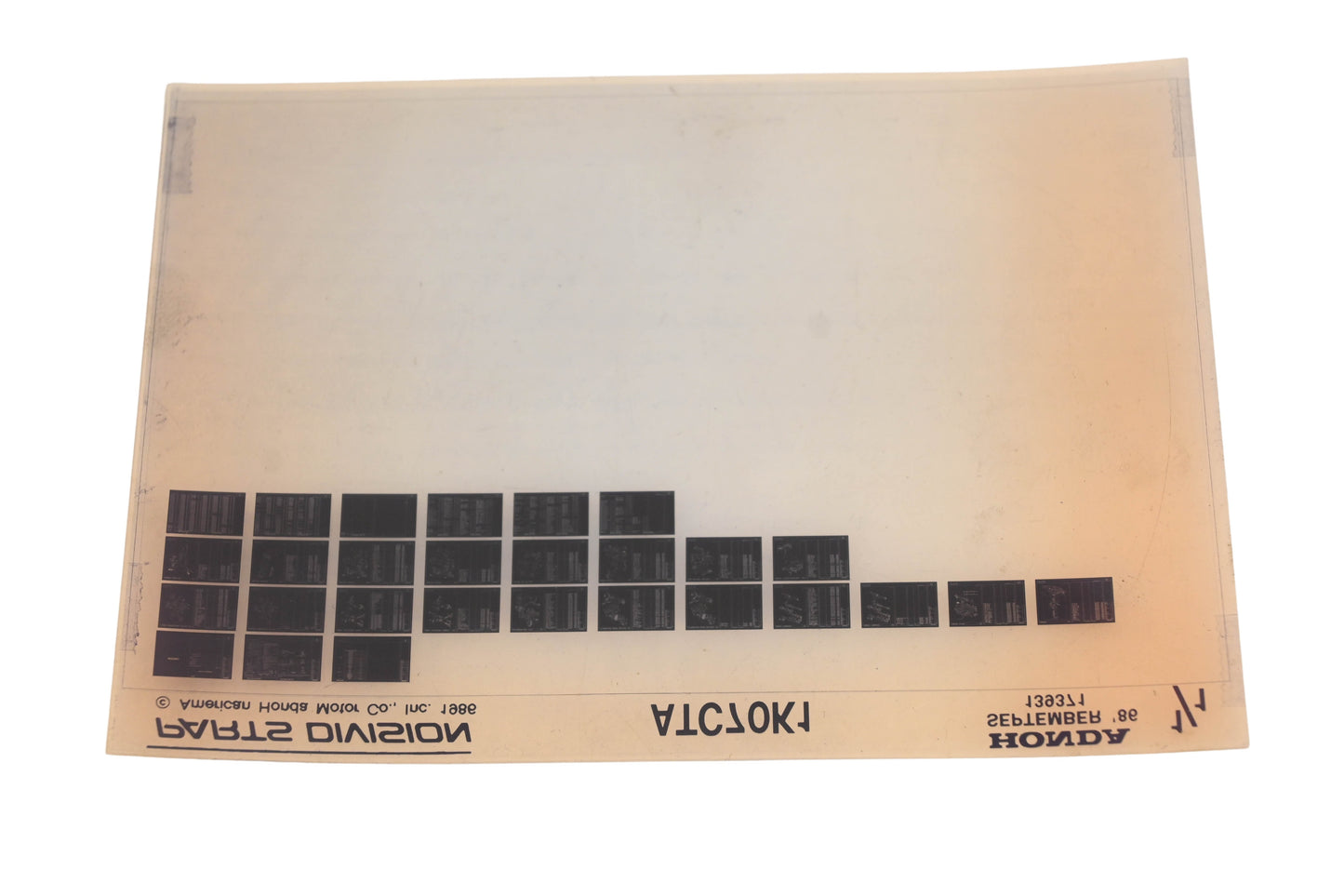 OEM Honda 139371 ATC70K1 Parts List Microfiche Rev:9/1986