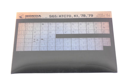 OEM Honda XM005-174 1978-79 S65/ATC70 K1 Parts List Microfiche Rev:10/1978