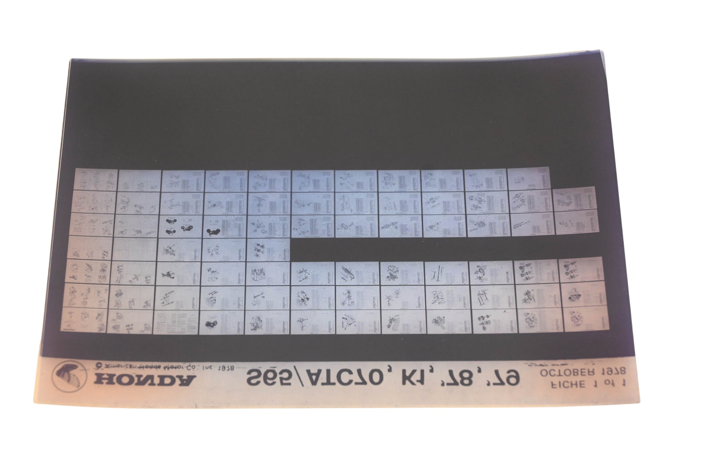 OEM Honda XM005-174 1978-79 S65/ATC70 K1 Parts List Microfiche Rev:10/1978