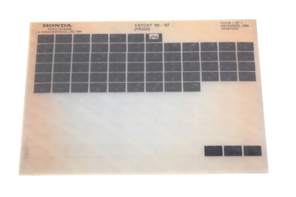 OEM Honda 14HB7GED 1986-87 Fatcat TR200 Parts List Microfiche Rec\v:12/1986