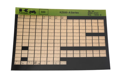 OEM Kawasaki 99961-0121 1980-83 KZ550-A Series Parts List Microfiche Rev:9/1983
