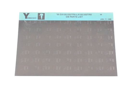 OEM Yamaha XM005-181 1999 SX150/200TRV/LX150/200TRX Parts List Microfiche Rev:1/17/1999