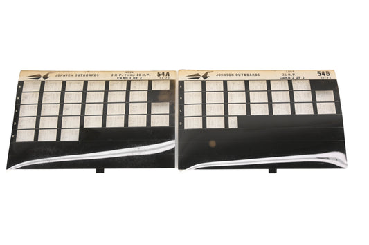 Johnson Outboard 54A, 54B 1954 3HP - 25HP Parts List Microfiches Rev:11/1973