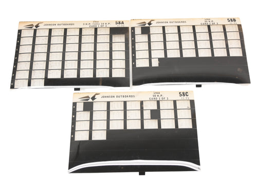 Johnson Outboard 58A, 58B, 58C 1958 3hp - 50Hp Parts List Microfiches Rev:11/1973