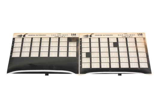 Johnson Outboard 59A, 59B 1959 3hp - 50hp Parts List Microfiches Rev:11/1973
