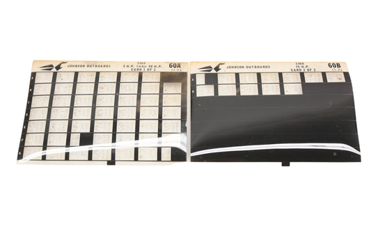 Johnson Outboard 60A, 60B 1960 3hp - 75hp Parts List Microfiches Rev:11/73