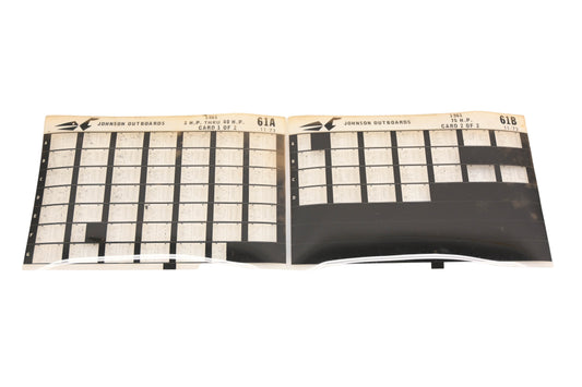Johnson Outboard 61A, 61B 1961 3hp -75hp Parts List Microfiches Rev:11/1973