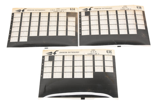 Johnson Outboard 63A, 63B, 63C 1963 3hp - 75hp Parts List Microfiches Rev:11/1973